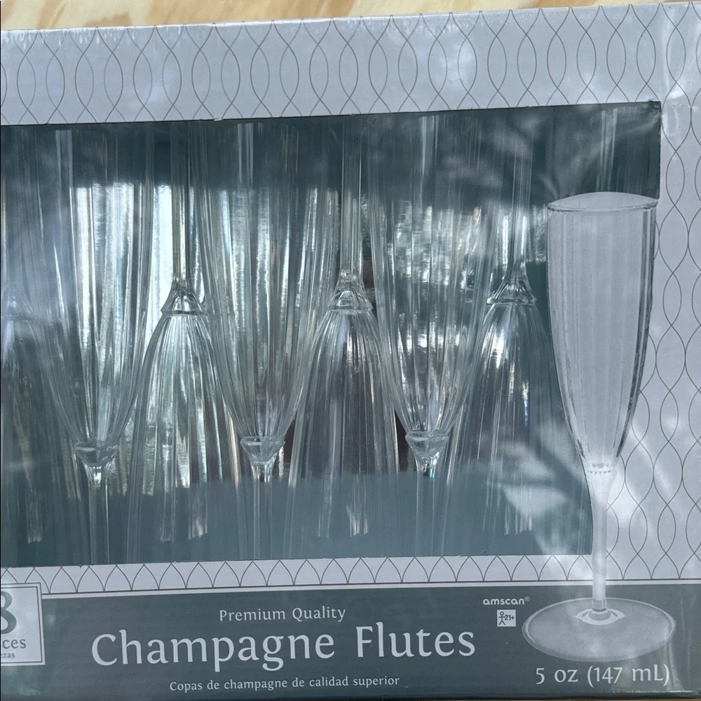 Clear Plastic Champagne Flutes – 5oz Clear Disposable Champagne Flutes 16pieces